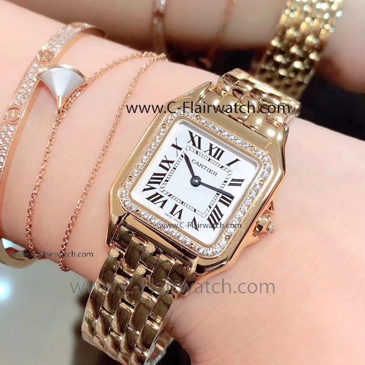 Swiss Replica Cartier Panthere de All Gold 27mm Watch